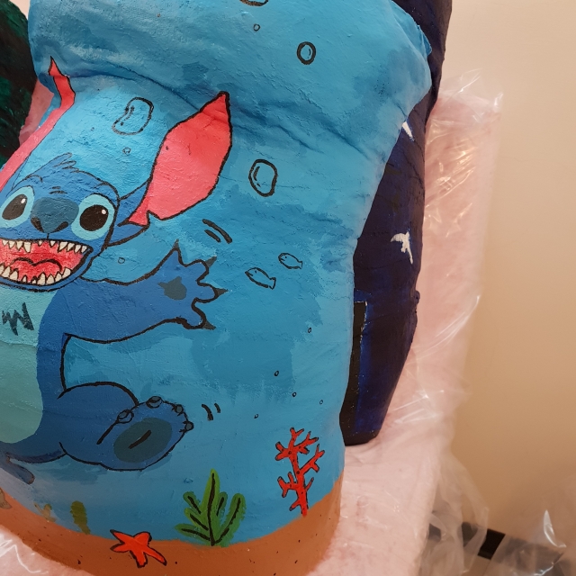 史迪奇優游海洋-創意胸肚模彩繪