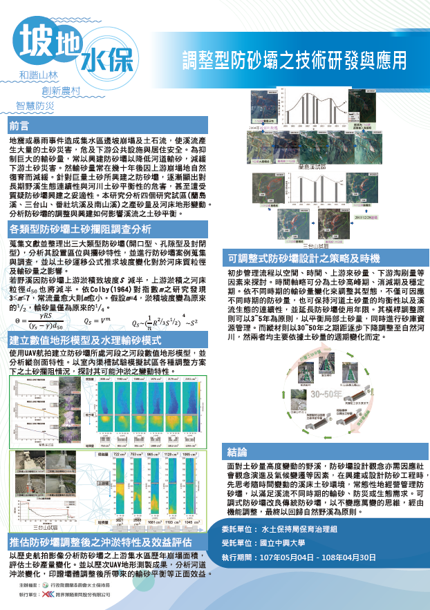 坡地水保-調整型防砂壩之技術研發與應用(1/3)-107年水土保持成果發表會-計畫成果票選活動