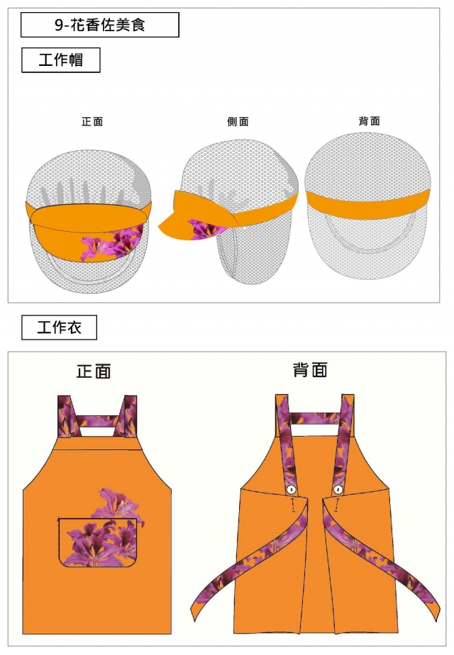 花香佐美食-食安在嘉，夜市形象工作衣帽、透明口罩不能少！設計比賽