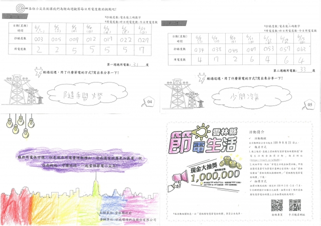 蔡知容-雲林縣小縣民教育活動學習紀錄冊-永光國小