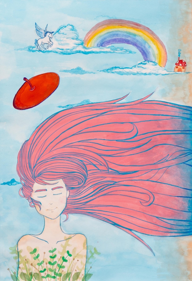 女孩的長髮世界-2020《紙上躍躍然．典美插畫大賞》網路人氣獎票選