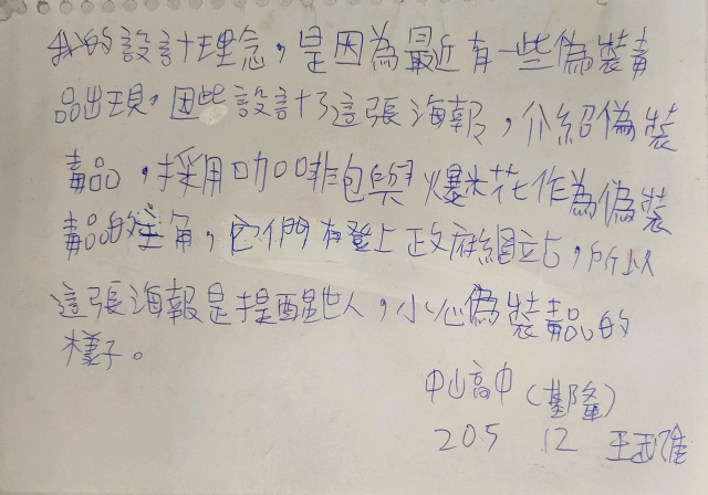 205王武雄-中山高中藥物濫用梗圖設計比賽