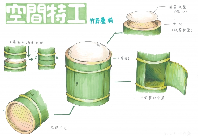 竹節疊椅-2021 特工盃家具設計大賽