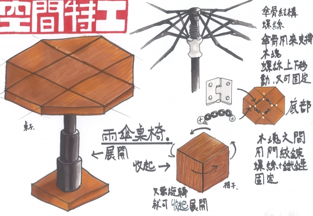 雨傘桌椅-2021 特工盃家具設計大賽