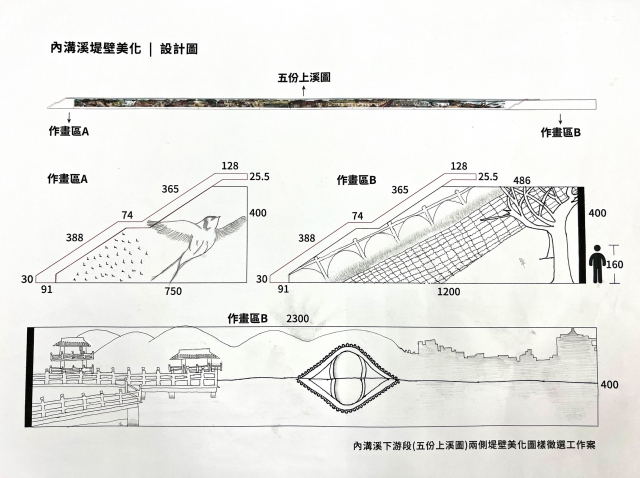 展翅東中飛翔、丑繪內溝青春_東湖國中8-畫說內溝新藝采- 111年內溝溪堤壁牆面美化作品票選活動