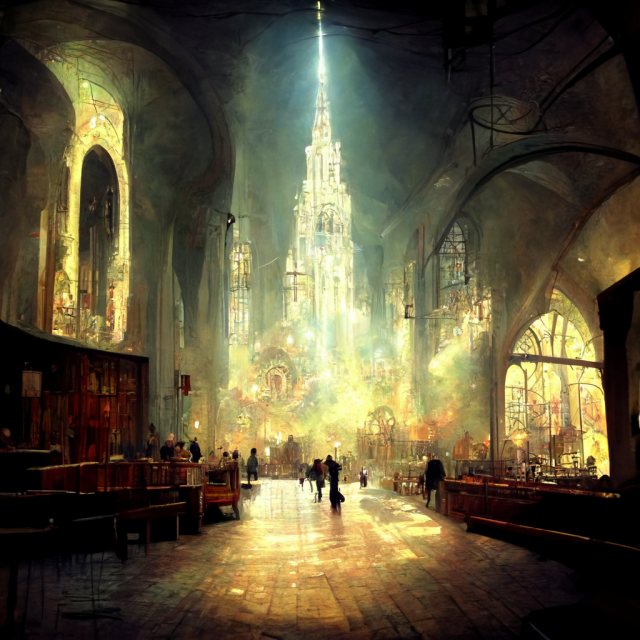 神聖教堂(範例)-2023-崑山空設Playground AI 創作影像競賽