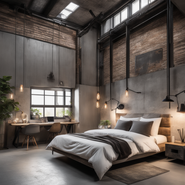 工業風臥室-2023-崑山空設Playground AI 創作影像競賽