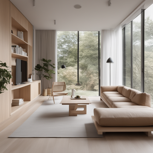 極簡的室內設計與淺色木家具-2023-崑山空設Playground AI 創作影像競賽