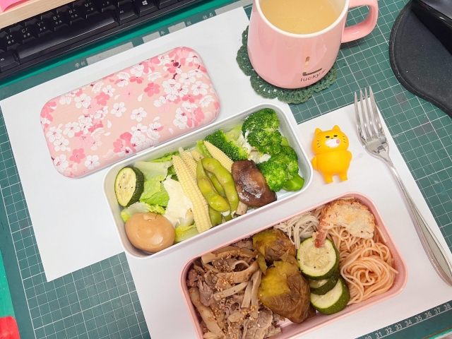 青蔬牛肉杏鮑菇義大利麵冷便當-有機之心餐盒人氣票選