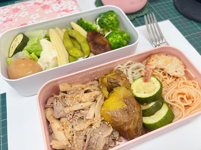 青蔬牛肉杏鮑菇義大利麵冷便當-有機之心餐盒人氣票選