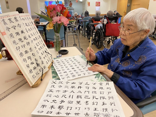 挥毫助延年 练字乐人生-金色年華攝影比賽