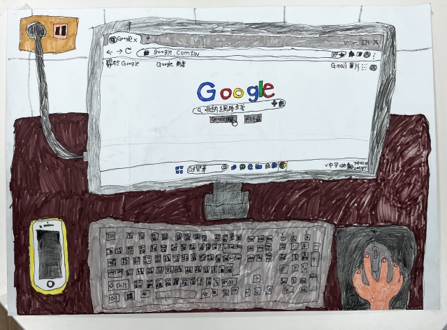 林O樺-112年網路世界停看聽繪畫著色比賽網路人氣獎＿國小中年級組