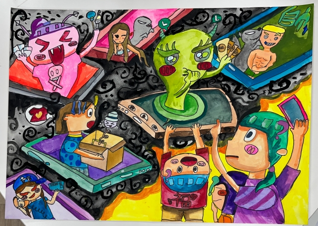 李O妮-112年網路世界停看聽繪畫著色比賽網路人氣獎＿國小高年級組