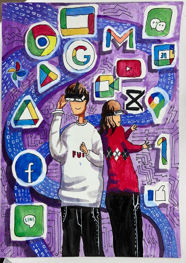 潘O翰-112年網路世界停看聽繪畫著色比賽網路人氣獎＿國小高年級組