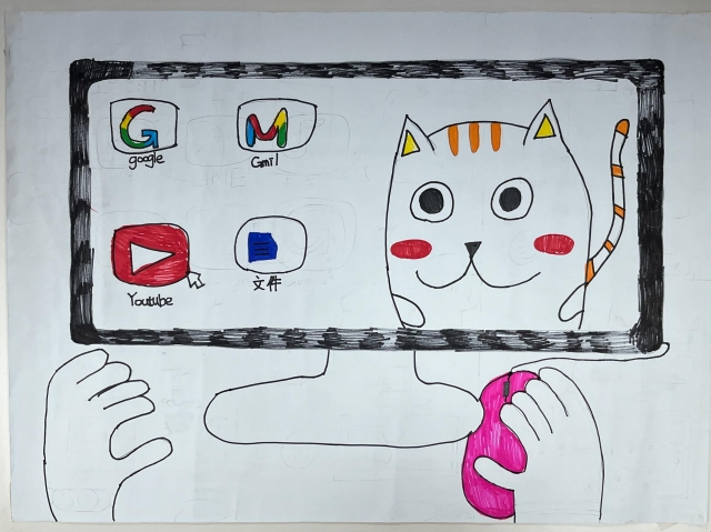 王O宸-112年網路世界停看聽繪畫著色比賽網路人氣獎＿國小高年級組