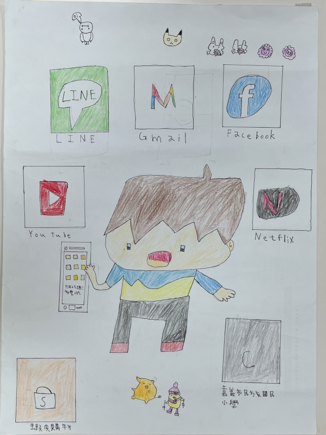 鍾O彤-112年網路世界停看聽繪畫著色比賽網路人氣獎＿國小高年級組