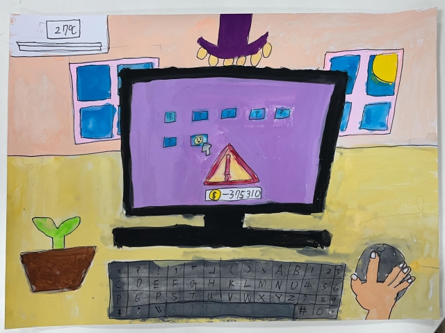 楊O涵-112年網路世界停看聽繪畫著色比賽網路人氣獎＿國小高年級組