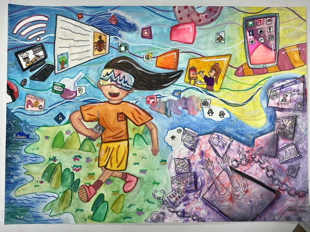 羅O桐-112年網路世界停看聽繪畫著色比賽網路人氣獎＿國小高年級組