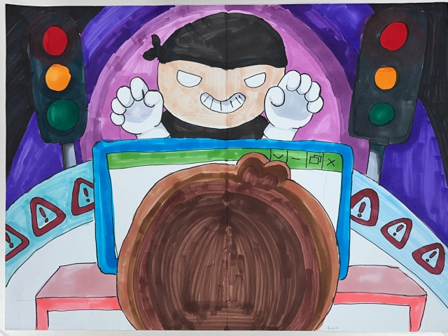 吳O紜-112年網路世界停看聽繪畫著色比賽網路人氣獎＿國小高年級組