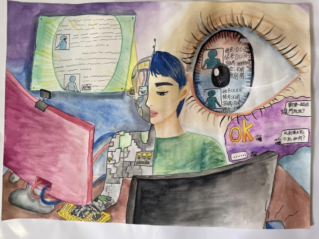 吳O潔-112年網路世界停看聽繪畫著色比賽網路人氣獎＿國小高年級組