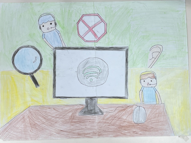 蔣O靜-112年網路世界停看聽繪畫著色比賽網路人氣獎＿國小高年級組