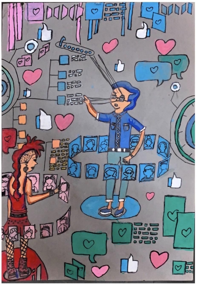 施O辰-112年網路世界停看聽繪畫著色比賽網路人氣獎＿國小高年級組