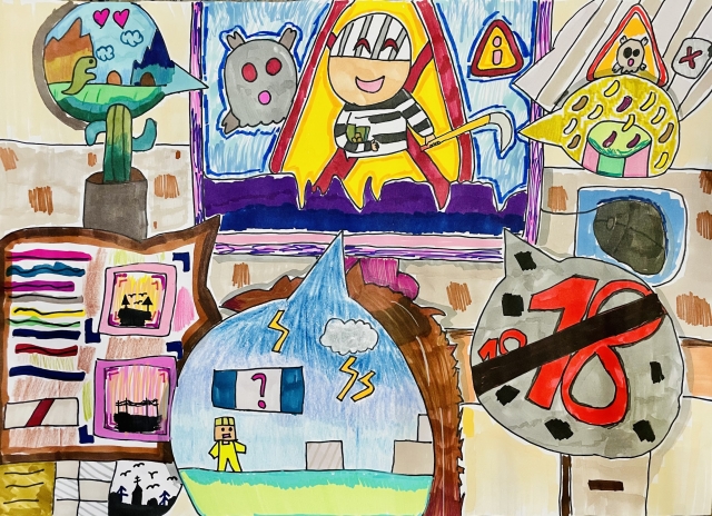 謝O彤-112年網路世界停看聽繪畫著色比賽網路人氣獎＿國小高年級組