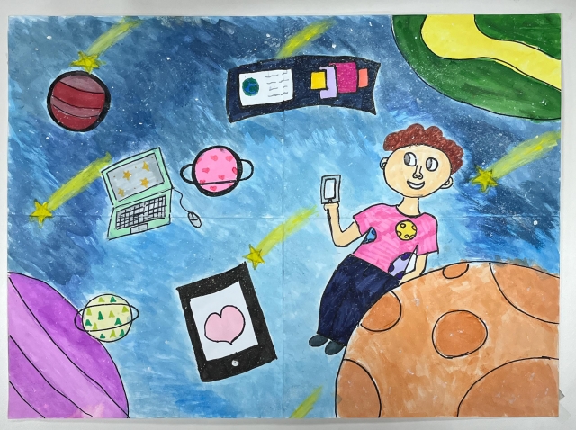 徐O茹-112年網路世界停看聽繪畫著色比賽網路人氣獎＿國小高年級組