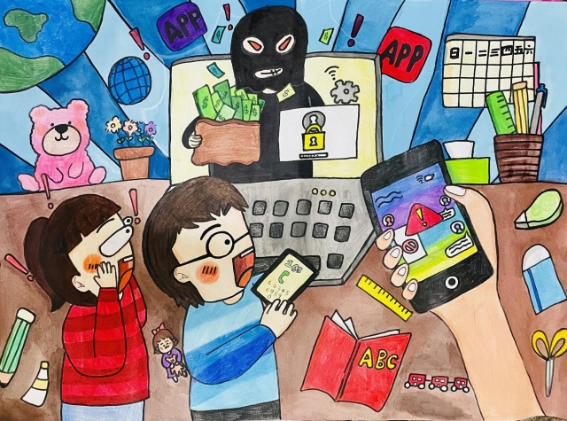 黃O麗-112年網路世界停看聽繪畫著色比賽網路人氣獎＿國小高年級組