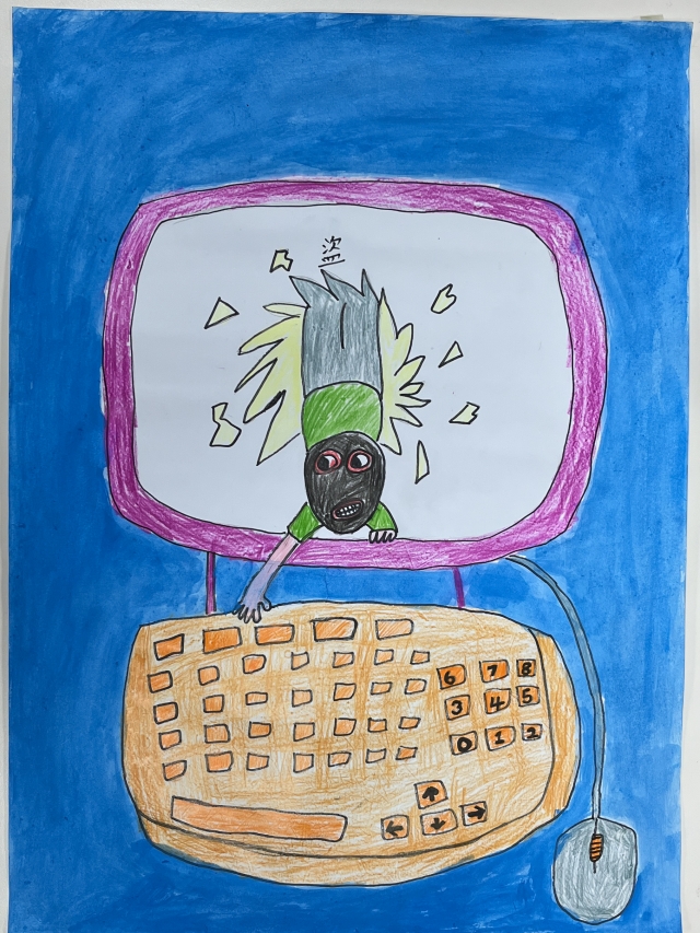 杜O育-112年網路世界停看聽繪畫著色比賽網路人氣獎＿國小高年級組