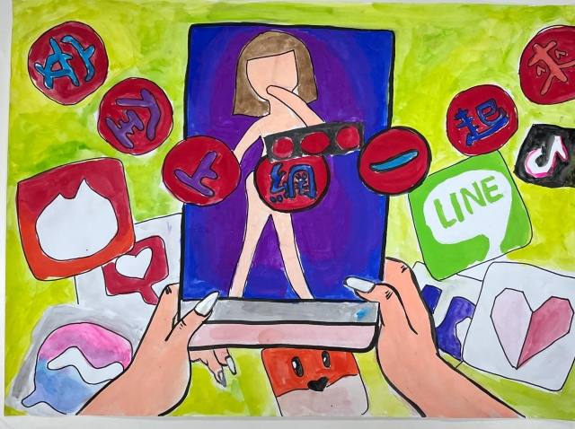 賴O心-112年網路世界停看聽繪畫著色比賽網路人氣獎＿國小高年級組