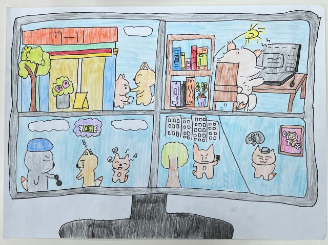 陳O渝-112年網路世界停看聽繪畫著色比賽網路人氣獎＿國小高年級組