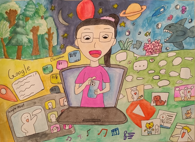 曾O約-112年網路世界停看聽繪畫著色比賽網路人氣獎＿國小高年級組