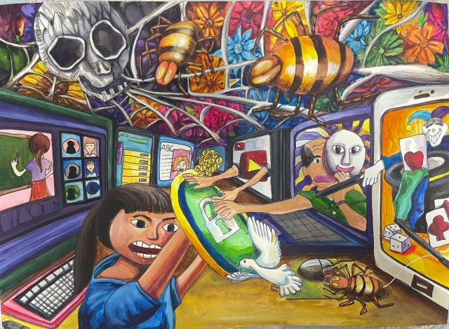 胡O慈-112年網路世界停看聽繪畫著色比賽網路人氣獎＿國小高年級組