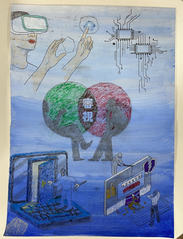 葉O伊-112年網路世界停看聽繪畫著色比賽網路人氣獎＿國小高年級組