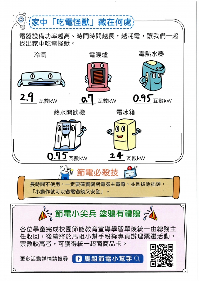 五年級_王熙評-【連江縣】節電小尖兵學習單票選活動