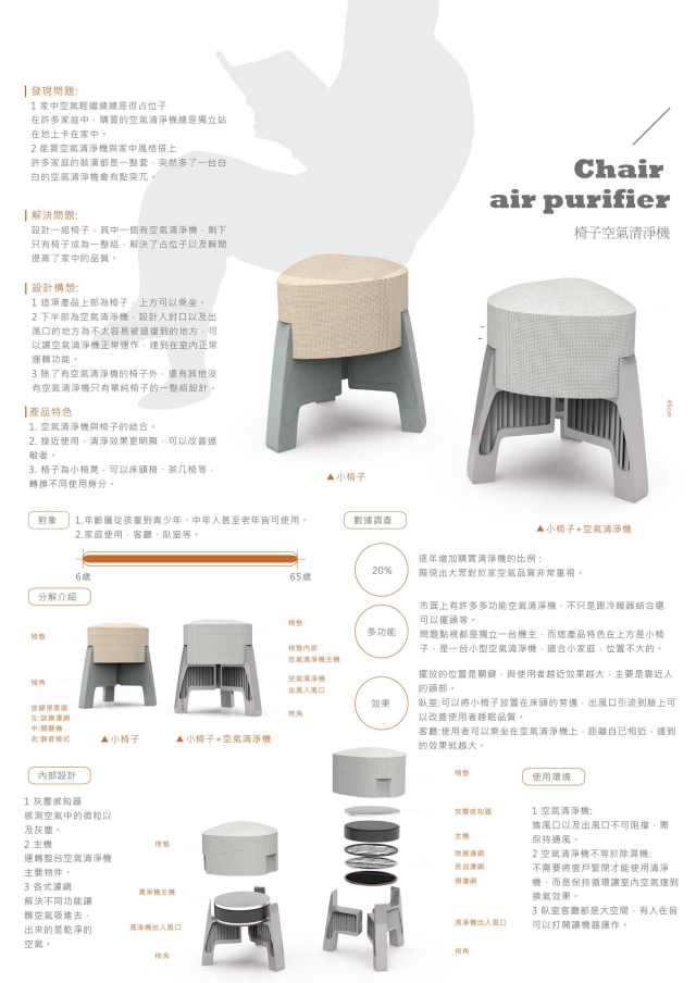 傢俱設計｜椅子空氣清淨機-第12屆特力家居盃設計大賽--網路人氣票選