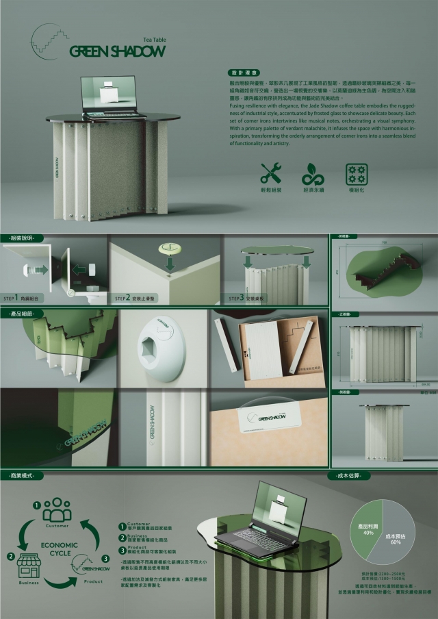 傢俱設計｜Green Shadow Tea Table-第12屆特力家居盃設計大賽--網路人氣票選
