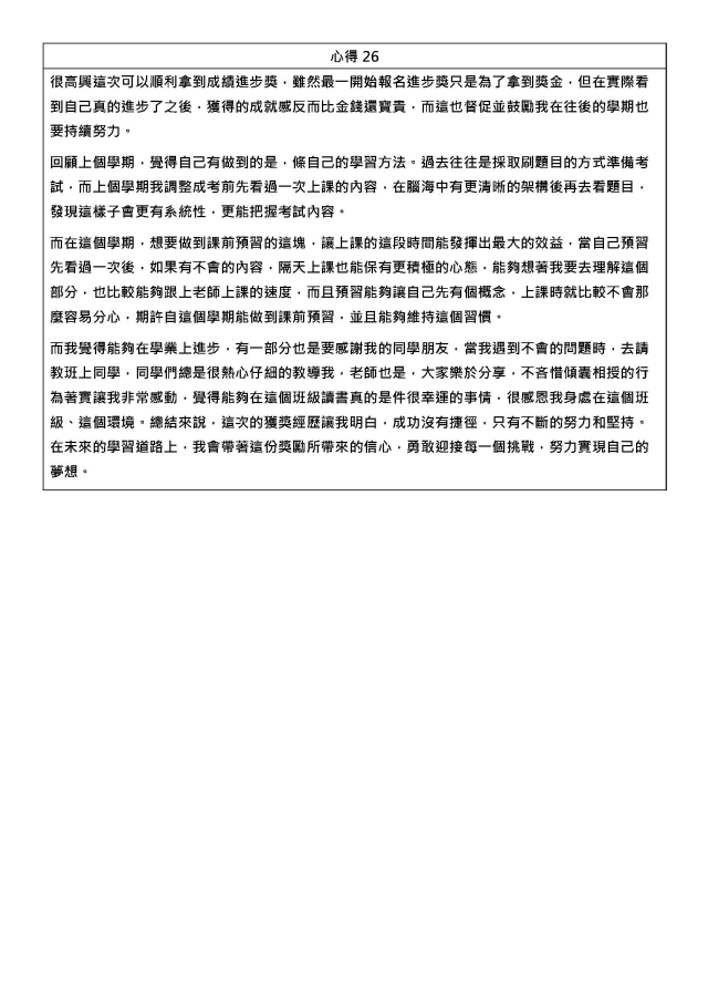 心得26-1122學期學業精進優秀心得競賽