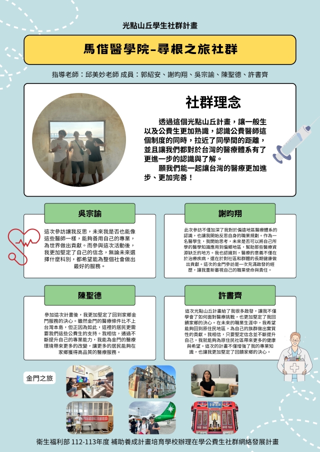 馬偕醫學院－尋根之旅社群-❗ 光點山丘 人氣投票 ❗