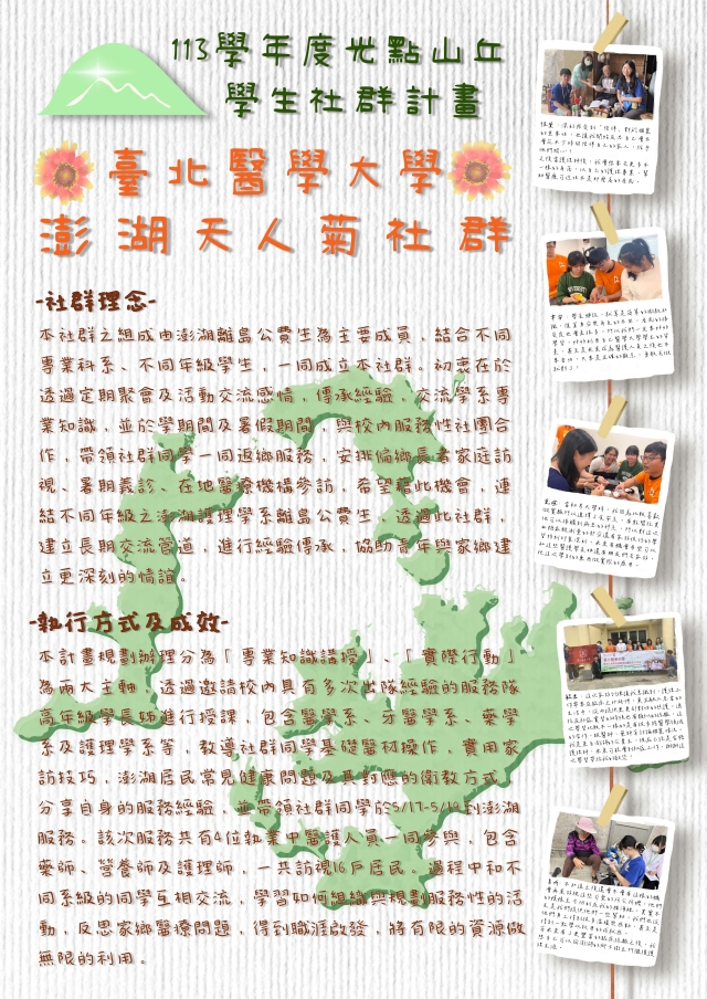 臺北醫學大學－澎湖天人菊社群-❗ 光點山丘 人氣投票 ❗
