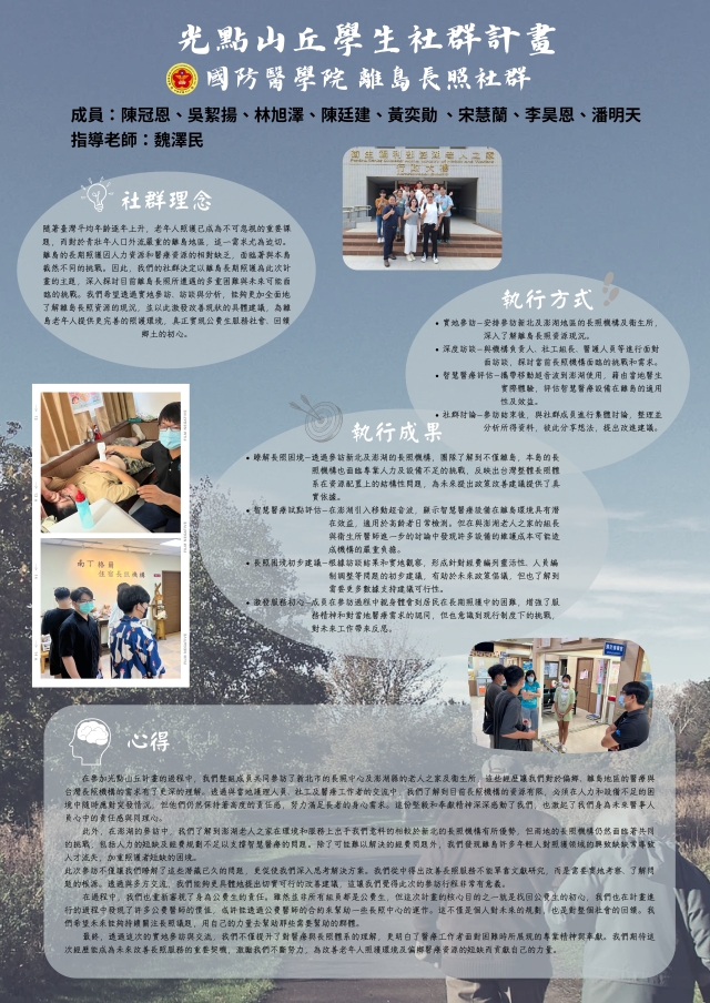 國防醫學院－離島長期照護社群-❗ 光點山丘 人氣投票 ❗