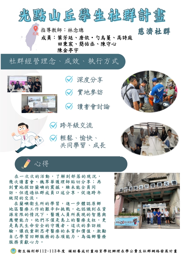 慈濟大學－慈濟社群-❗ 光點山丘 人氣投票 ❗