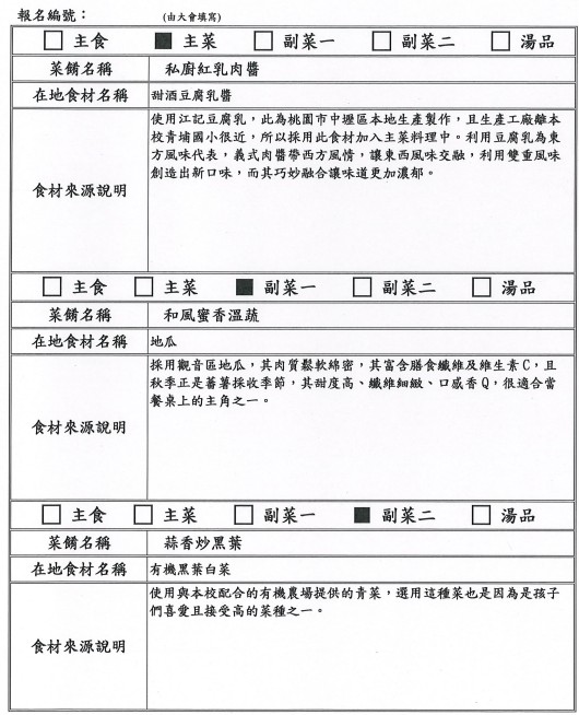 【決選序號 01】-113學年度桃園市廚神爭霸票選活動