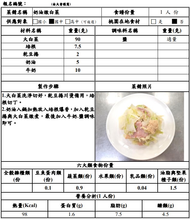 【決選序號 03】-113學年度桃園市廚神爭霸票選活動