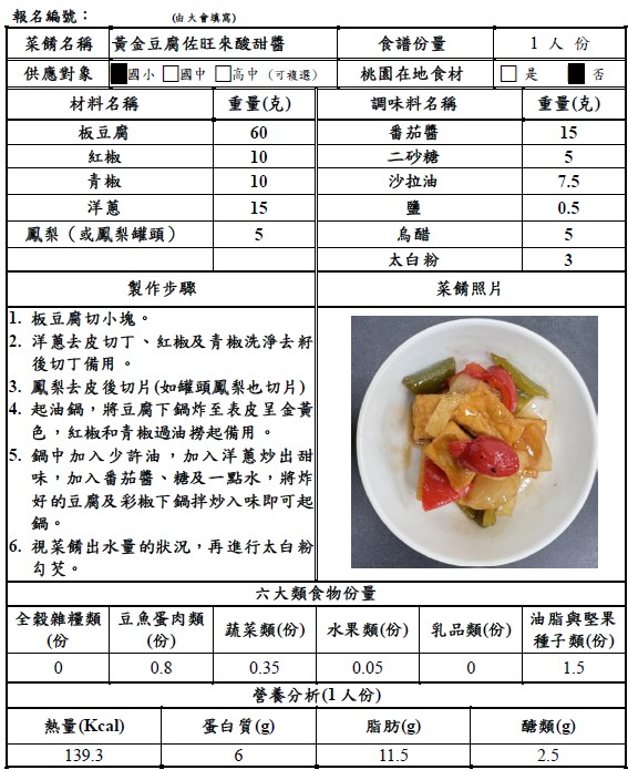 【決選序號 09】-113學年度桃園市廚神爭霸票選活動