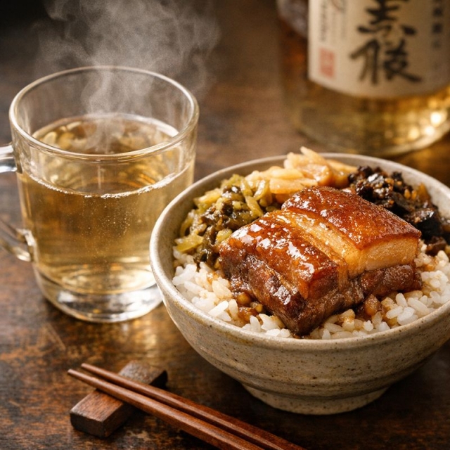 麥燒酎(湯割) X 控肉飯-日本燒酎 × 台灣小吃