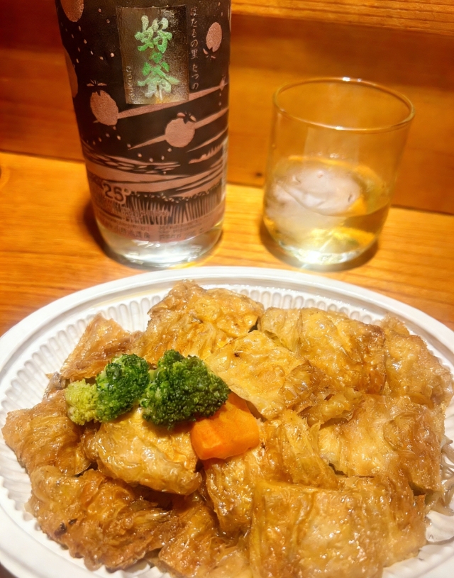 米燒酎(水割)x炸豆包-日本燒酎 × 台灣小吃